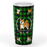Stubborn Shiba - Red Plaid 20 Oz Tumbler
