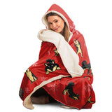 Stubborn Shiba Hooded Blanket - Black & Tan (Red)