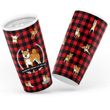 Stubborn Shiba - Red Plaid 20 Oz Tumbler