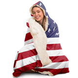 American Flag Shiba Inu - Hooded Blanket
