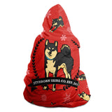 Stubborn Shiba Hooded Blanket - Black & Tan (Red)