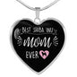 Best Shiba Inu Mom Ever Heart Pendant (Black)