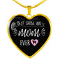 Best Shiba Inu Mom Ever Heart Pendant (Black)