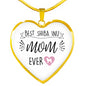 Best Shiba Inu Mom Ever Heart Pendant (White)