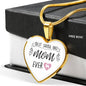Best Shiba Inu Mom Ever Heart Pendant (White)