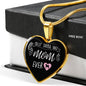 Best Shiba Inu Mom Ever Heart Pendant (Black)