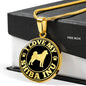I love my Shiba Inu - Round Necklace - Stubborn Shiba Co