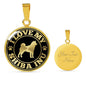 I love my Shiba Inu - Round Necklace - Stubborn Shiba Co