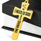 All I need is God and my Shiba Inu - Cross Necklace