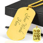 No Shiba No Life - Engraved Dog Tag (Gold) - Stubborn Shiba Co