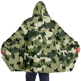 Green Camo Micro Fleece Cloak