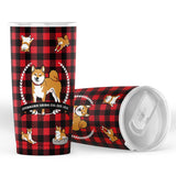 Stubborn Shiba - Red Plaid 20 Oz Tumbler