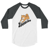 Zoomies!! Red Shiba - 3/4 sleeve raglan shirt - Stubborn Shiba Co