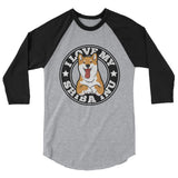 I LOVE MY SHIBA INU 3/4 sleeve raglan shirt - Stubborn Shiba Co