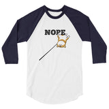 Red Shiba "NOPE" - 3/4 sleeve raglan shirt
