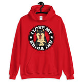 I LOVE MY BLACK & TAN SHIBA INU - Hooded Sweatshirt