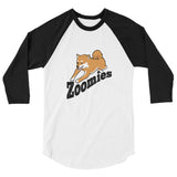 Zoomies!! Red Shiba - 3/4 sleeve raglan shirt - Stubborn Shiba Co