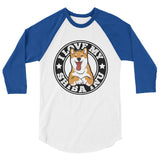 I LOVE MY SHIBA INU 3/4 sleeve raglan shirt - Stubborn Shiba Co