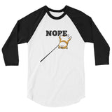 Red Shiba "NOPE" - 3/4 sleeve raglan shirt