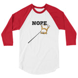 Red Shiba "NOPE" - 3/4 sleeve raglan shirt