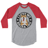 I LOVE MY SHIBA INU 3/4 sleeve raglan shirt - Stubborn Shiba Co