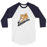 Zoomies!! Red Shiba - 3/4 sleeve raglan shirt - Stubborn Shiba Co