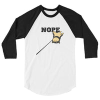 Black and Tan "NOPE" Shiba - 3/4 sleeve raglan shirt - Stubborn Shiba Co