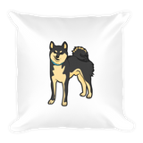 Shiba Inu Pillow - Black and Tan Square Pillow - Stubborn Shiba Co