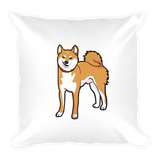 Red Shiba Square Pillow - Stubborn Shiba Co