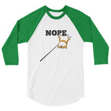 Red Shiba "NOPE" - 3/4 sleeve raglan shirt