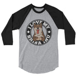 I LOVE MY SHIBA INU 3/4 sleeve raglan shirt - Stubborn Shiba Co
