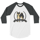 Black & Tan Stubborn Shiba Co's Men's 3/4 sleeve raglan shirt - Stubborn Shiba Co
