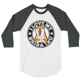 I LOVE MY SHIBA INU 3/4 sleeve raglan shirt - Stubborn Shiba Co