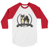 Black & Tan Stubborn Shiba Co's Men's 3/4 sleeve raglan shirt - Stubborn Shiba Co