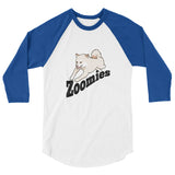 Zoomies!! Cream Shiba - 3/4 sleeve raglan shirt - Stubborn Shiba Co