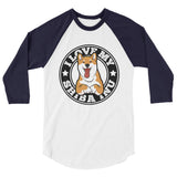 I LOVE MY SHIBA INU 3/4 sleeve raglan shirt - Stubborn Shiba Co