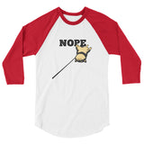 Black and Tan "NOPE" Shiba - 3/4 sleeve raglan shirt - Stubborn Shiba Co