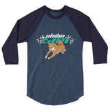 Red Shiba 500 3/4 sleeve raglan shirt - Stubborn Shiba Co