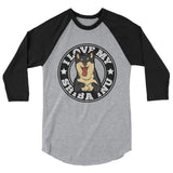 I LOVE MY SHIBA INU 3/4 sleeve raglan shirt - Stubborn Shiba Co