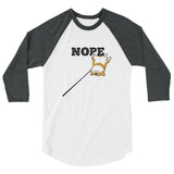 Red Shiba "NOPE" - 3/4 sleeve raglan shirt