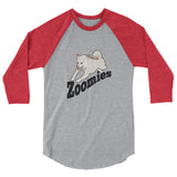 Zoomies!! Cream Shiba - 3/4 sleeve raglan shirt - Stubborn Shiba Co