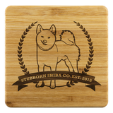 Stubborn Shiba - Bamboo Coasters (Set of 4) - Stubborn Shiba Co