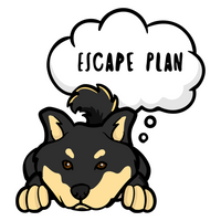 Escape Plan Shiba - Die Cut Stickers - Stubborn Shiba Co