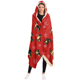 Stubborn Shiba Hooded Blanket - Black & Tan (Red)