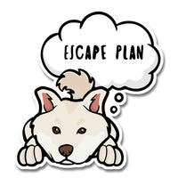 Escape Plan Shiba - Die Cut Stickers - Stubborn Shiba Co