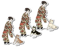 Ukiyoe Stubborn Shiba - Kiss Cut Stickers