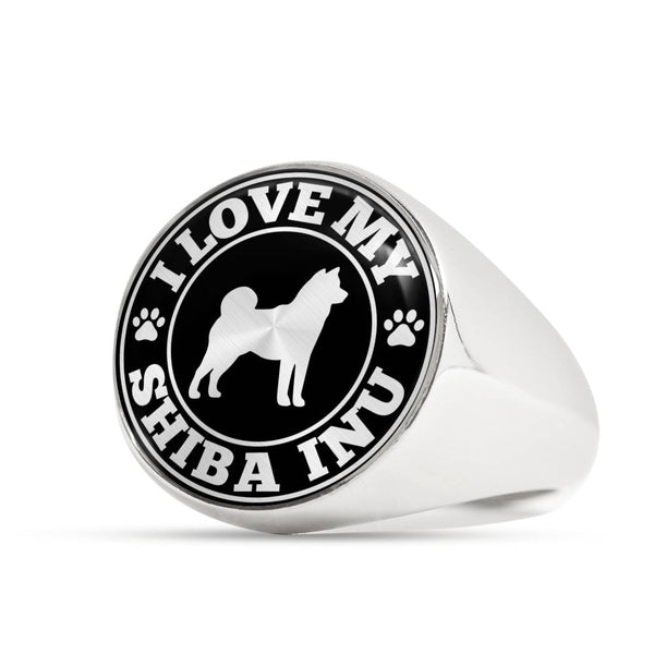 I Love My Shiba Inu - Silhouette Ring - Stubborn Shiba Co