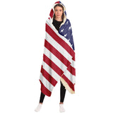 American Flag Shiba Inu - Hooded Blanket