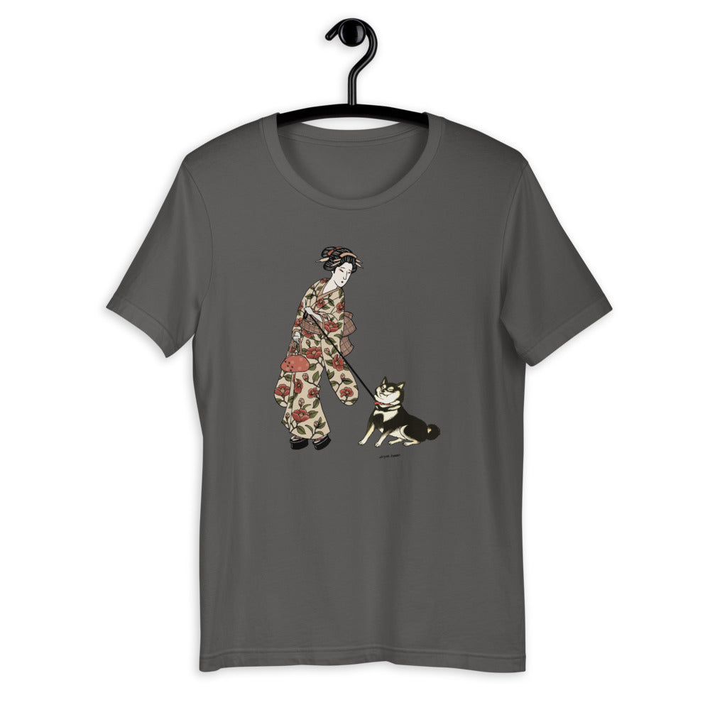 Ukiyoe Shiba Inu - Black & Tan - Short-Sleeve Unisex T-Shirt