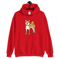 Red Shiba Hooded Sweatshirt